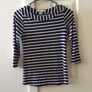 Striped quarter sleeve with elbow pads